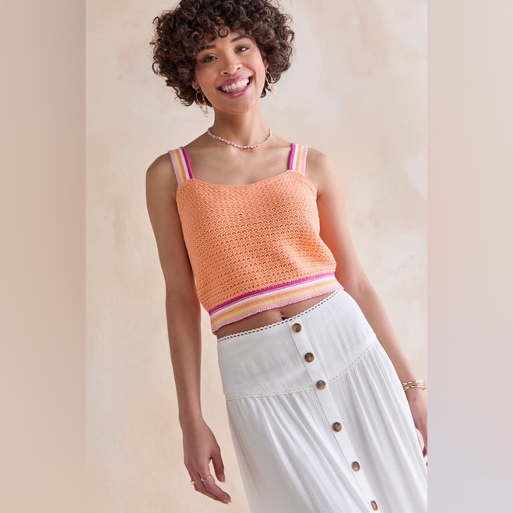 Francesca’s crochet Alice cropped tank sz L